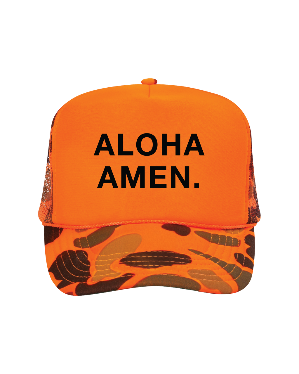 Amen Trucker Orange Camo Hat